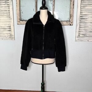Lauren Ralph Lauren Womens Teddy Jacket Fully Zip Black Size Extra Large NWT